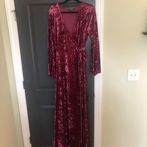 Velvet Maxi Wrap Dress
